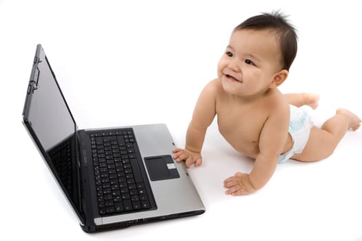 Baby with laptop