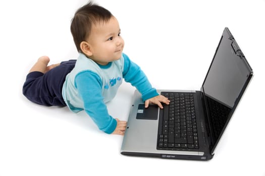 Baby with laptop