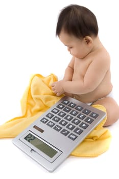 Baby with calculator