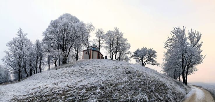 Frauenbergkapelle-Eichstätt. The shot is composed of 8 portrait wide-angle images with PtGui.