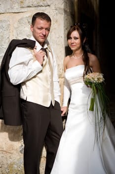Attractive newlyweds