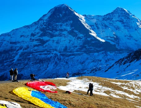 Star preparation in front of the Eiger and Mönch