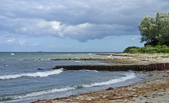 Breakwater on the beach