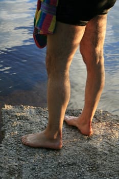 Swimmers on the shore