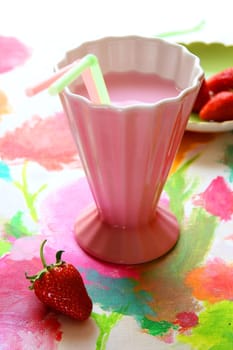 Milkshake with strawberry