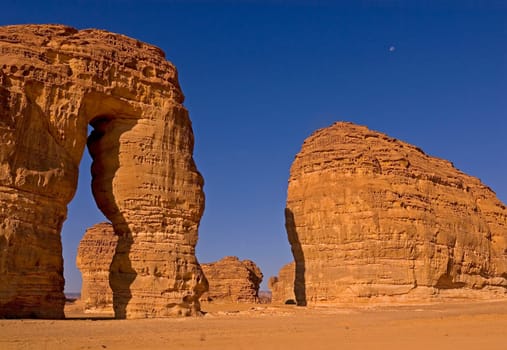 The Mammoth Rock and other sandstone formations at Al Ula,northern Saudi Arabia.