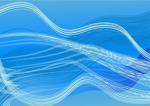 Vector Illustration Blue Waves Shape
