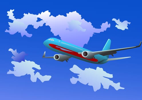 Airplane in the sky