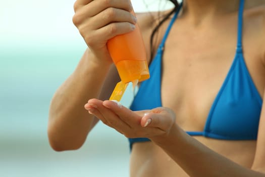Moisturizing on the beach