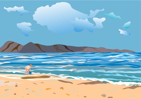 Little girl on the beach