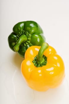 Green and yellow bell peppers