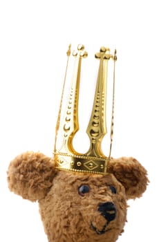Teddy bear with gold crown