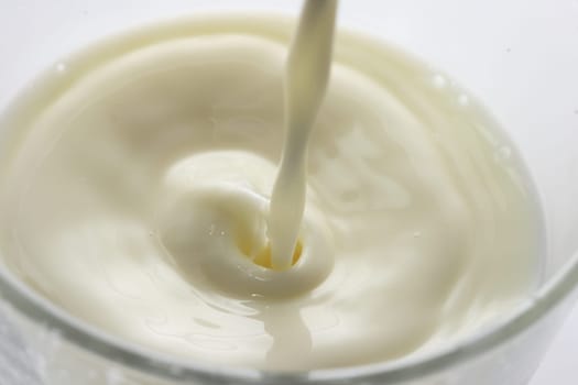 Pour in the milk