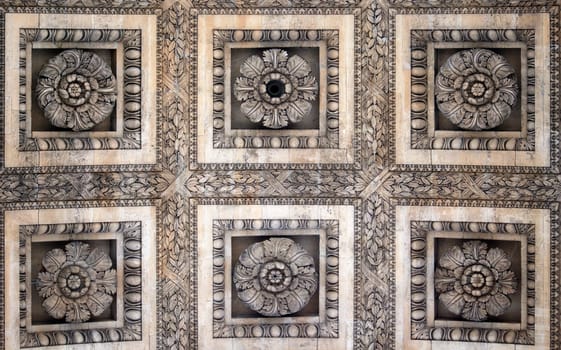 Triumphal arch in Paris from below