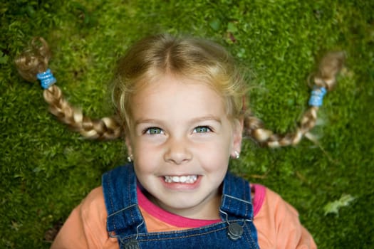 Child in the moss