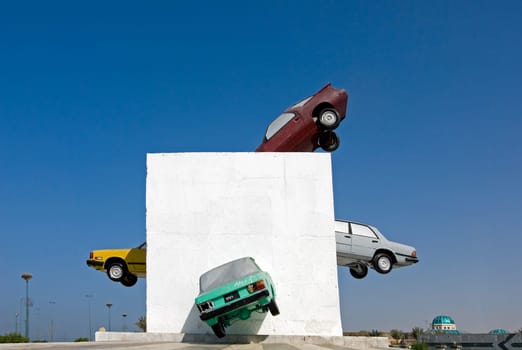 Curious monument in a roundabout in Jeddah,Saudi Arabia. (I know,it's nothing special in terms of photography,just wanted to show you what curiosities there are here -)