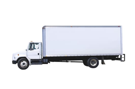 White Delivery Truck Side