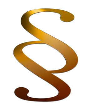 Paragraph sign - gold metal