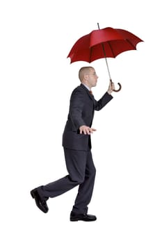 Balancing businessman