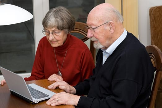 Old couple at Comuter