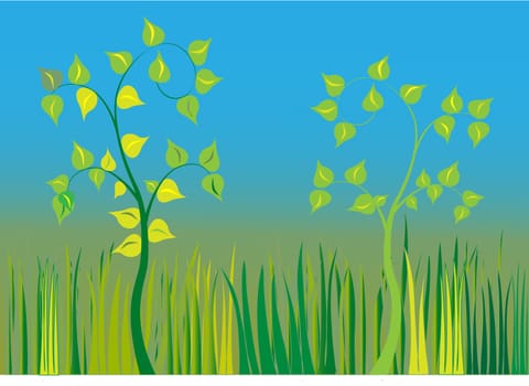 Vector - illustration,grass field