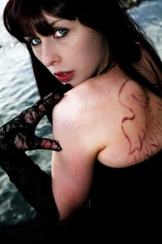 Young Woman With Cutting Scars