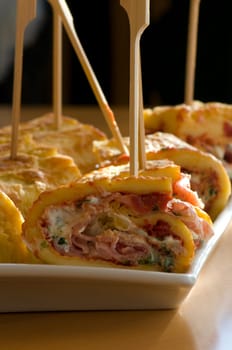 Ham and cream cheese rolls