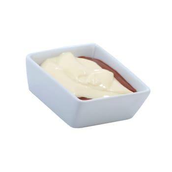 Chocolate pudding with vanilla sauce