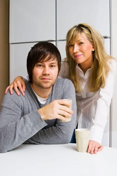 young couple in the kitchen