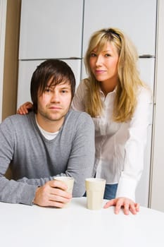 young couple in the kitchen