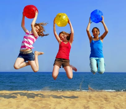 Girls on beach