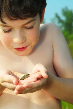 Boy with a frog