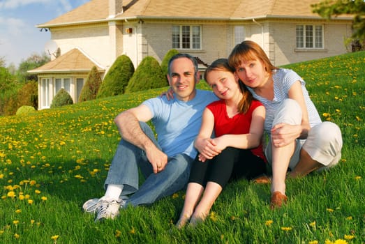 Family at a house