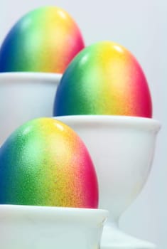 Three Colorful Easter Eggs