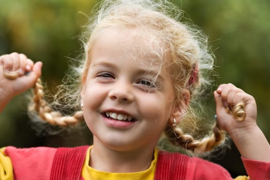 Girl with pigtails