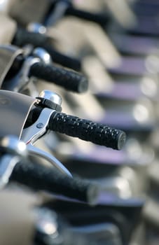 Bicycles in a row