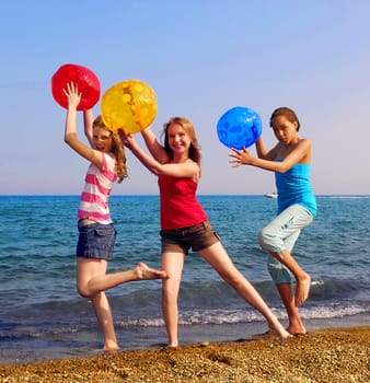 Girls on beach