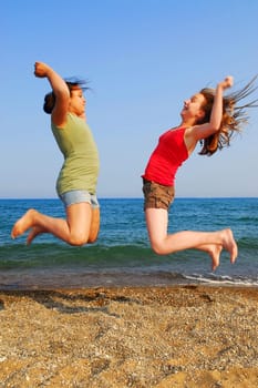 Girls jumping