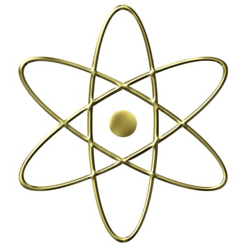 3D Golden Atom Symbol
