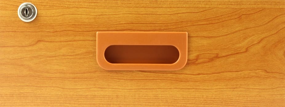 Wooden drawer with lock