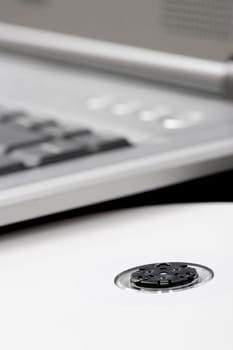 Open laptop CD-ROM drive