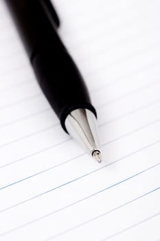 pen on notebook