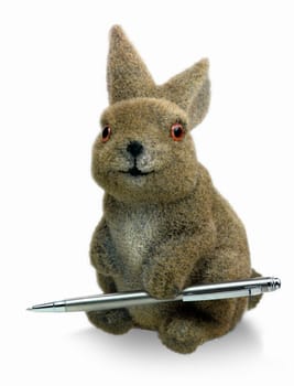 Easter bunny with ballpoint pen