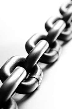 chain macro high-key on white