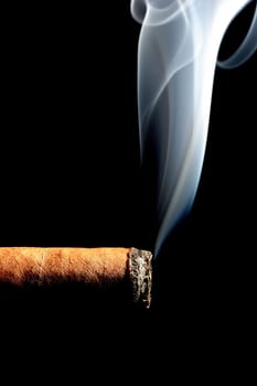 cigar smoke isolated on black