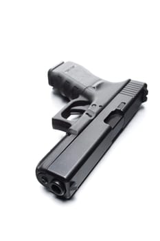 gun modern 9mm hangun on white