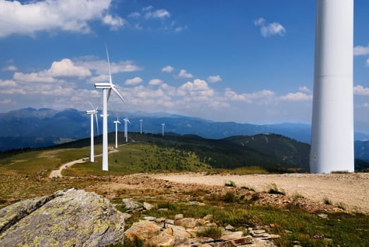 Wind farm in the mountains