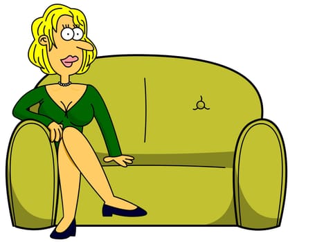 Woman with couch