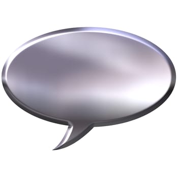 3D Silver Speech Bubble
