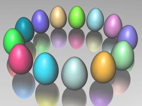Easter eggs in a circle